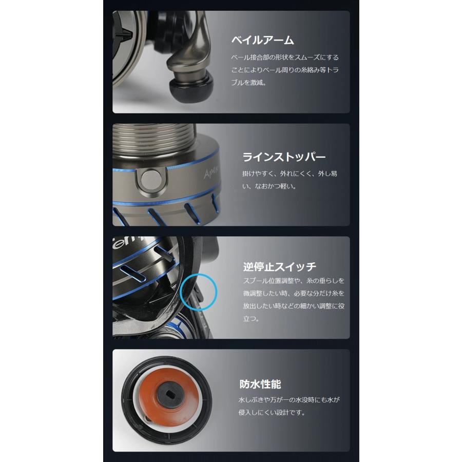 CADENCE スピニングリール マグネシウム合金 ステンレス製ベアリング