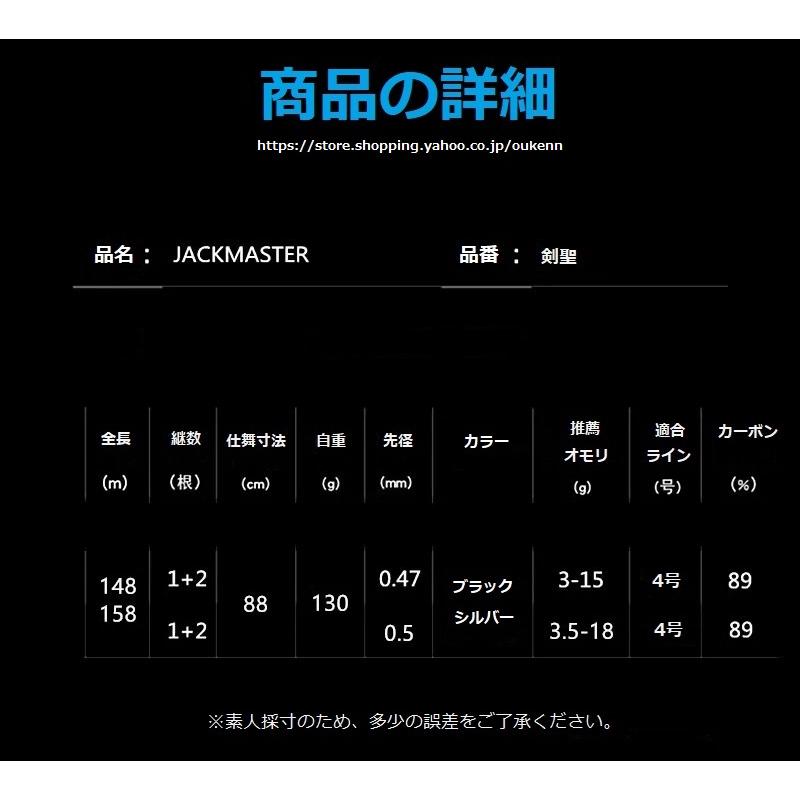 JACKMASTER 筏竿 剣聖 海釣り 筏釣り カセ釣り 落とし込み ロッド 釣り竿 チヌ グラスソリッド 穂先2本付き 2ピース 送料無料 アウトドア用品 |  | 01