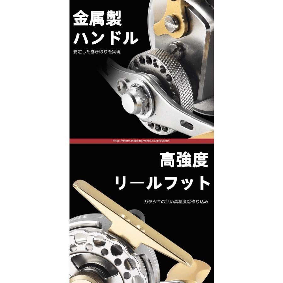 LIJIAN タイコリール 海筏 氷釣り カセ釣り イカダリール アルミ合金製