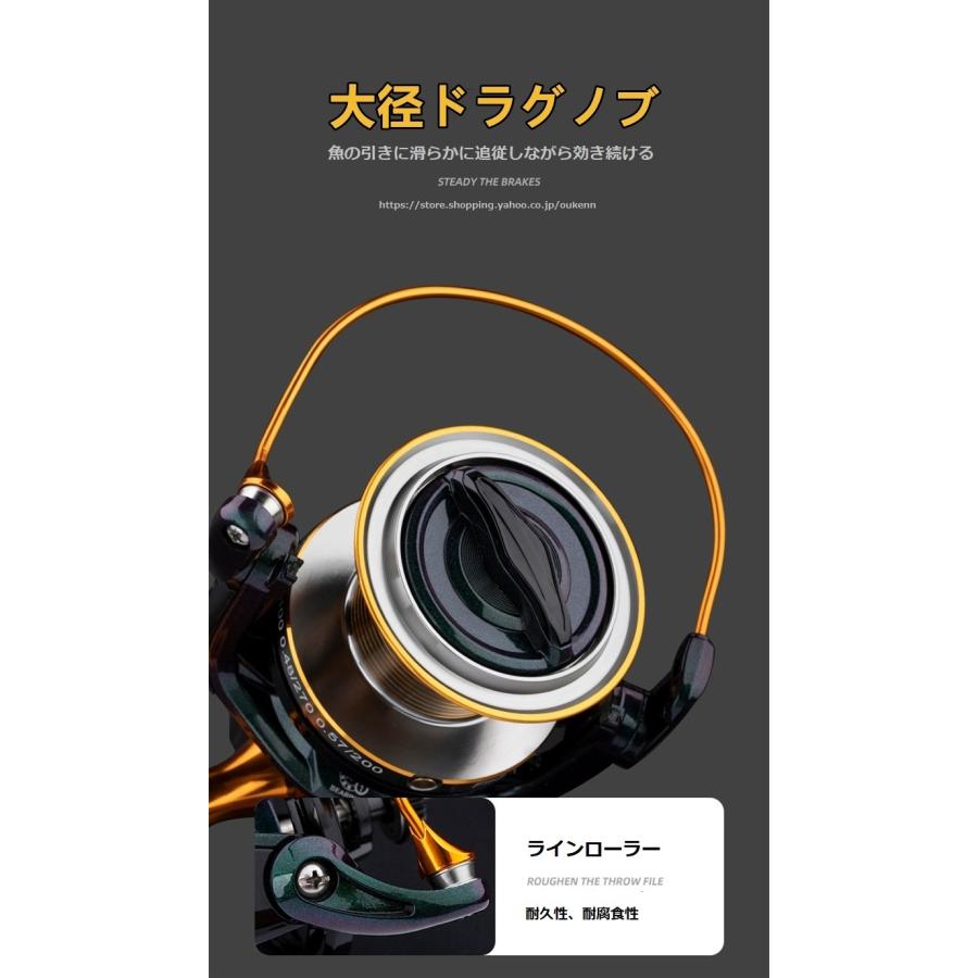 Onokazu 8000-12000 海釣り 遠投釣り ステンレス鋼製 スピニングリール 金属スプール 高強度 耐久性 海水 淡水 左右交換ハンドル  船釣り のませ釣り アウトドア｜oukenn｜12