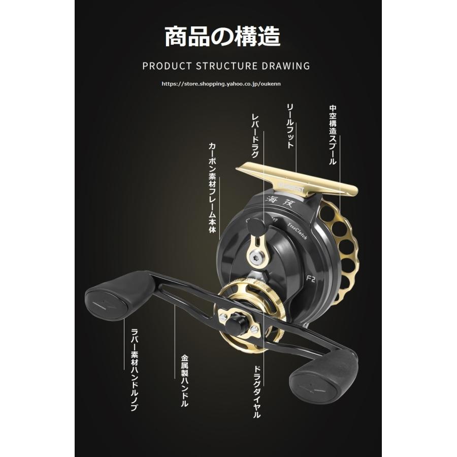 OURBEST タイコリール 海筏 氷釣り カセ釣り イカダリール カーボン