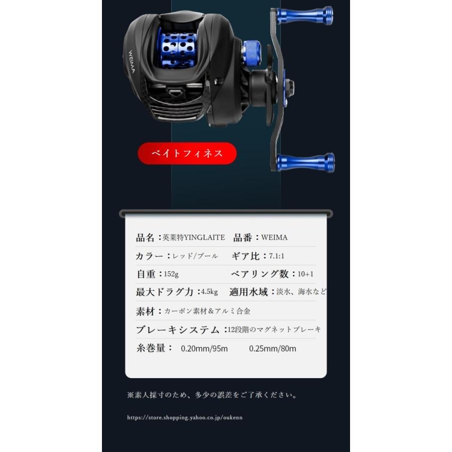 ベイトリール ハイギア比7.1:1 カーボン素材 ベイトフィネス ベイトリール ハイギア比7.1:1 カーボン素材 ベイトフィネス