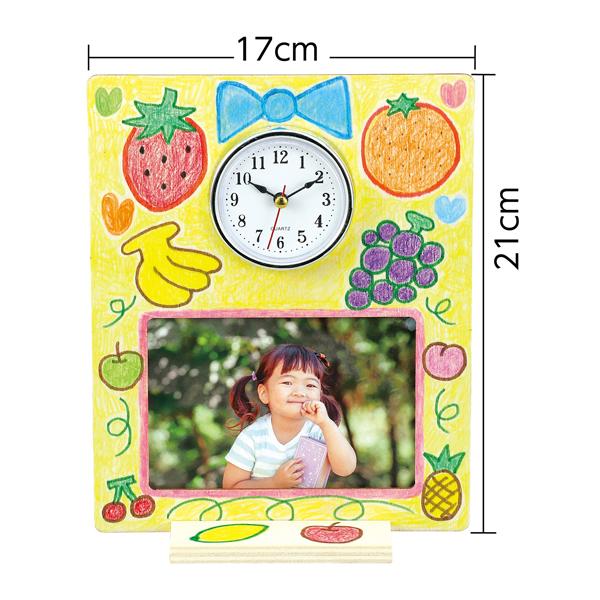 未使用品 WAKO アナログ時計とワインカラー革フォトフレームセット