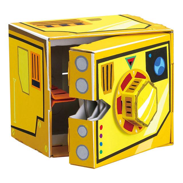 ダイヤル式ダンボール金庫 貯金箱 工作キット ペーパークラフト 手作り