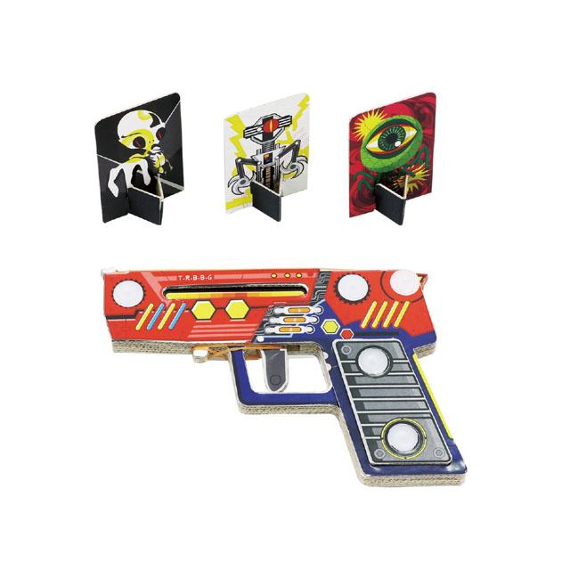3連射 ハンドガン クラフトキット 工作キット ペーパークラフト 輪ゴム 手作り ハンドメイド ワークショップ アーテック 55868 |  | 03