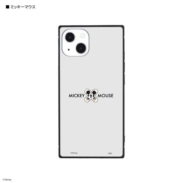 Disney ディズニー iPhone 13 スクエアガラスケース スマホカバー(ミッキーマウス)DN-913B | gourmandise
