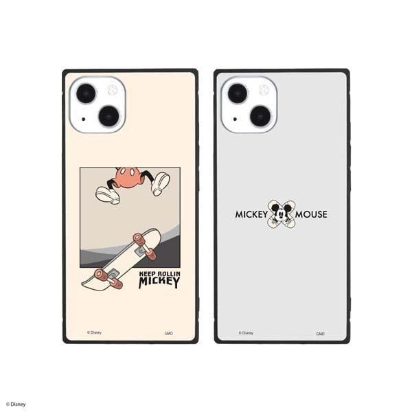Disney ディズニー iPhone 13 スクエアガラスケース スマホカバー(ミッキーマウス)DN-913B | gourmandise | 01