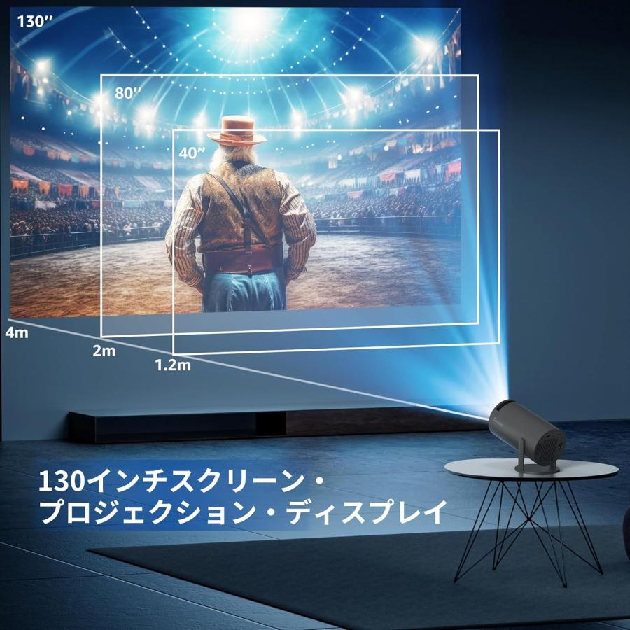 4K対応 プロジェクター 家庭用 小型 軽量 HiFiスピーカー内蔵 天井投影 10000LM 本体 自動台形補正 最大130インチ 5G リモコン Aoudor HY300 |  | 09