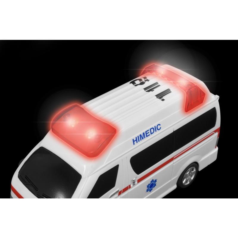 【動作確認済】HIMEDIC 救急車ミニカー リモコン付き 救急車ラジコン HIMEDIC 1/24 ライト点灯 バックドア開閉 緊急