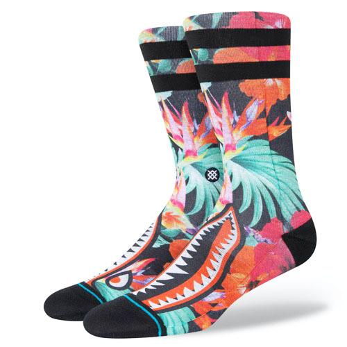 STANCE SOCKS スタンス ハイソックス 靴下 DORIAN シャーク サメ 鮫 コラボ ボタニカル フラワー 花柄｜our-s