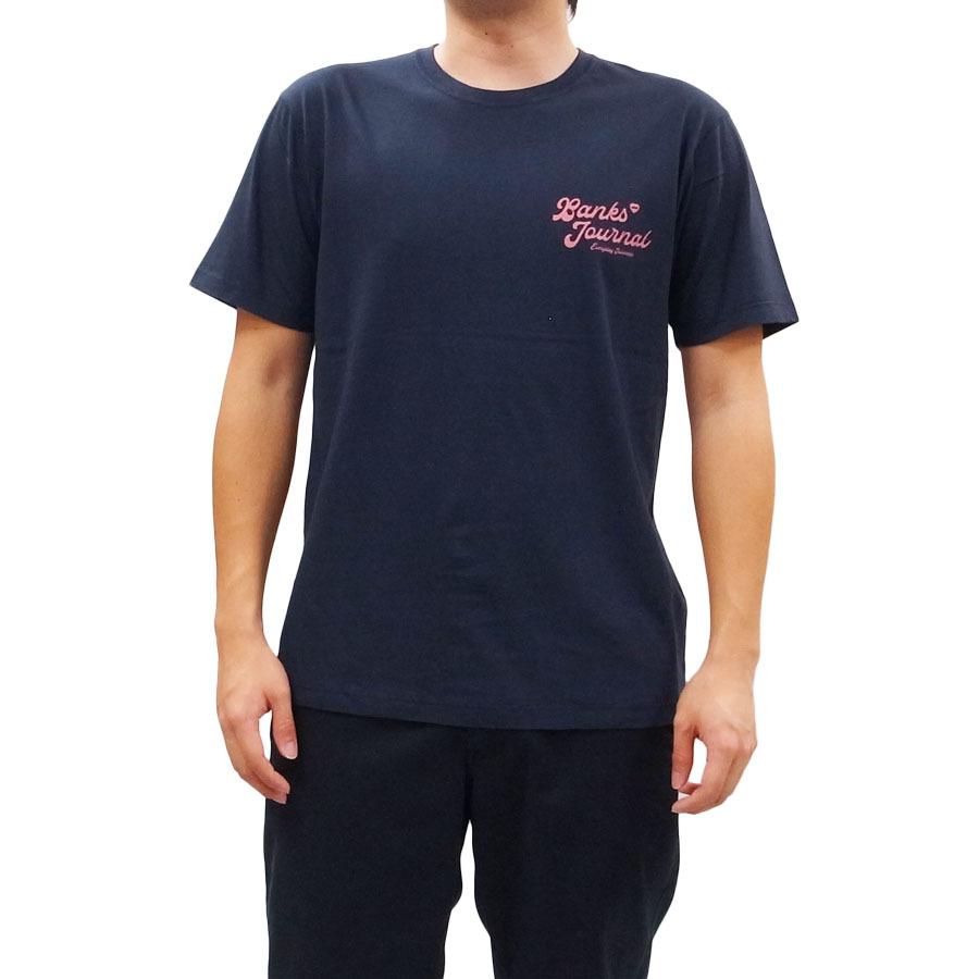 BANKS バンクス メンズ レディース ユニセックス 半袖Ｔシャツ カットソー トップス オーガニックコットン WELCOM TEE DIRTY DENIM ネイビー 青｜our-s｜05