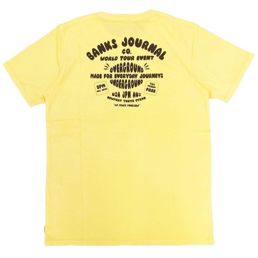 BANKS バンクス メンズ レディース ユニセックス 半袖Tシャツ カットソー トップス イエロー 黄色 ブラック 黒 オーガニックコットン