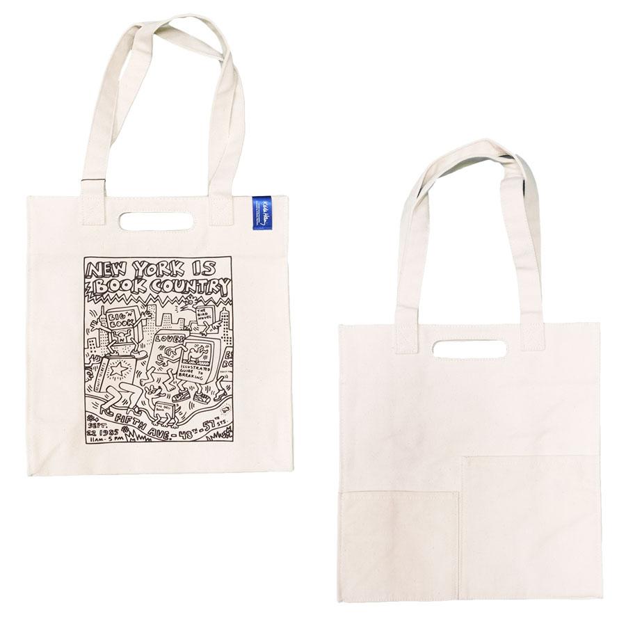 KEITH HARING キースヘリング トートバッグ ハンドバッグ 鞄 to-to tote デイバッグ ブックカントリー ホワイト 白 ブラック 黒｜our-s｜02