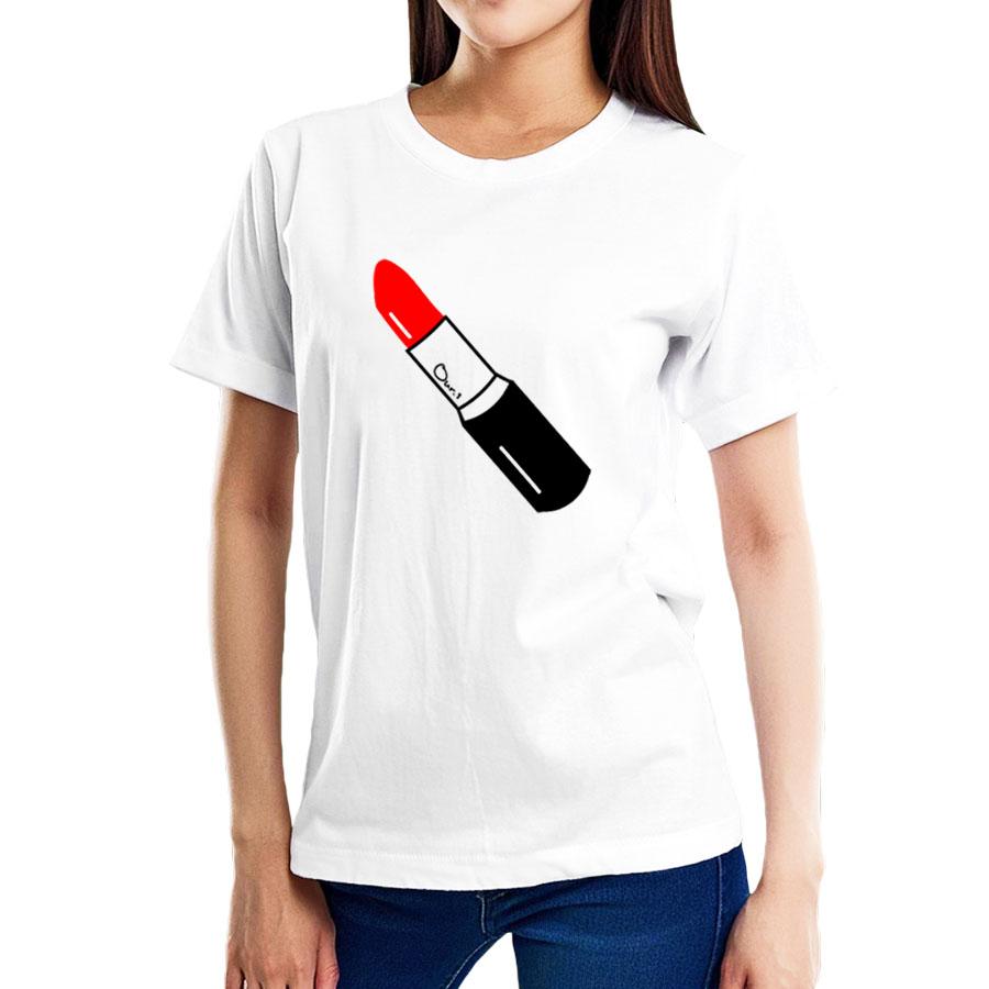 Tシャツ 半袖 送料無料 カットソー トップス メンズ レディース ユニセックス 口紅 リップスティック ワンポイント ホワイト 白 かっこいい おしゃれ｜our-s｜05