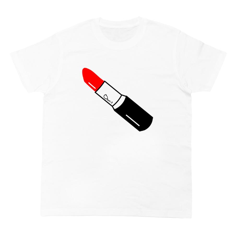 Tシャツ 半袖 送料無料 カットソー トップス メンズ レディース ユニセックス 口紅 リップスティック ワンポイント ホワイト 白 かっこいい おしゃれ｜our-s｜02