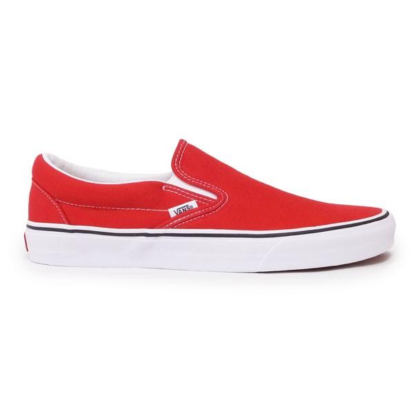racing red vans slip ons