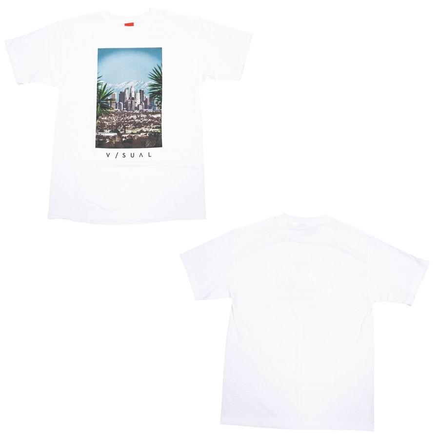 V/SUAL ヴィジュアル ビジュアル VIEW POINT TEE 2色 半袖Tシャツ カットソー トップス 黒 ブラック 白 ホワイト セール｜our-s｜02