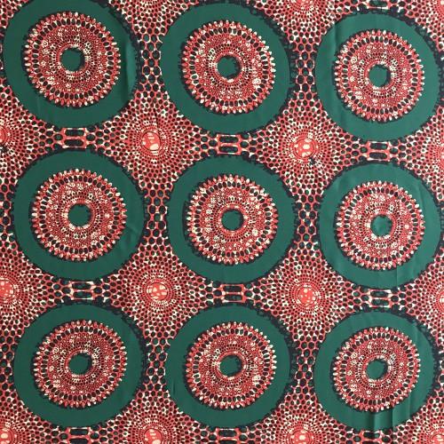 シフォンジョーゼット アフリカンプリント柄 オウレンセオリジナル布 50cm単位 ハンドメイド サー クル柄 レンガ色 グリーン Ac 1009 Ac 1009 Ourense World Textiles 通販 Yahoo ショッピング