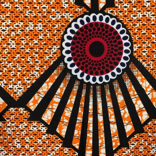 生地 ブロード アフリカンプリント アフリカ 布 50cm単位 オレンジ 茶色 幾何学 丸 ハンドメイド カットクロス 手芸 材料 パッチワーク Ap Ap Ourense World Textiles 通販 Yahoo ショッピング