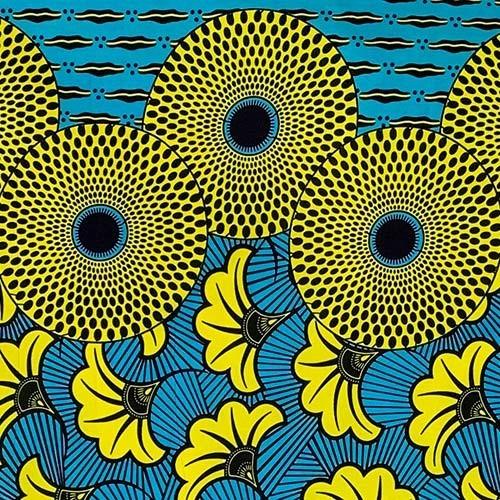 生地 ブロード アフリカンプリント アフリカ 布 50cm単位 かわいい サークル 花柄 カワイイ ブルー 黄色 ハンドメイド カットクロス 手芸 材料 Ap Ap Ourense World Textiles 通販 Yahoo ショッピング
