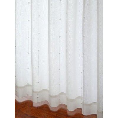 カーテン 白いポンポンがかわいいミラーレースカーテン アイボリー ｌｌ １枚 100サイズ Oul0230 Lace Gibson 100ll 王様の カーテン Yahoo 店 通販 Yahoo ショッピング