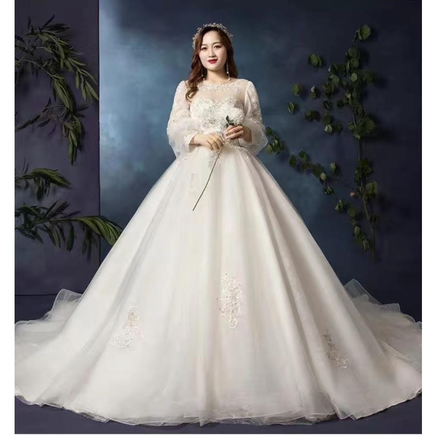 ウエディングドレス 大きいサイズ 結婚式 花嫁 ドレス プリンセスライン Aライン 白 ロングドレス 花柄 刺繍 上品 背中あき 二次会 3l 4l 5l 6l 7l qd0aa 王様の店 通販 Yahoo ショッピング