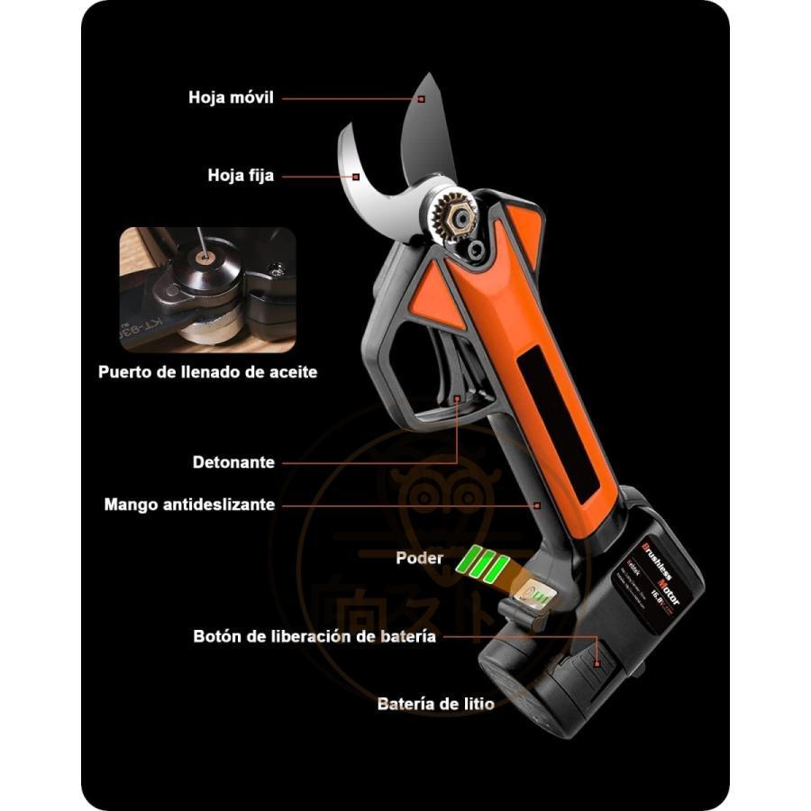 電動剪定バサミ テフロン非粘着性コーディング刃 16.8V コードレス 充電式剪定ばさみ 軽さ・スピード・切れ味の頂点機種 電動枝切り鋏 持ち運び便利 プロ剪定鋏 