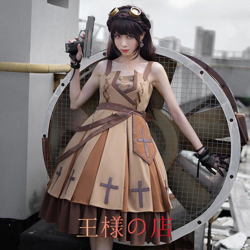 最高の品質 ゴシック 軍ロリ ゴスロリ ハロウィン コスプレ セット マント ワンピース クラシックロリータ 中世風 ワンピース サイズ L Hassoncaterers Com