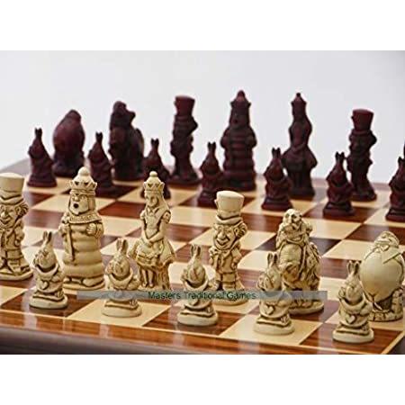 【レビューを書けば送料当店負担】 Berkeley Alice in Wonderland Ornamental Chess Set (cream and red, board not ボードゲーム