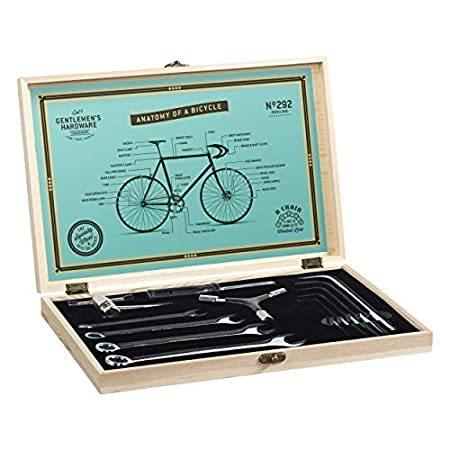 Gentlemen's Hardware 16 Piece Bicycle Stainless Steel Tool Kit with Wooden 自転車用工具セット