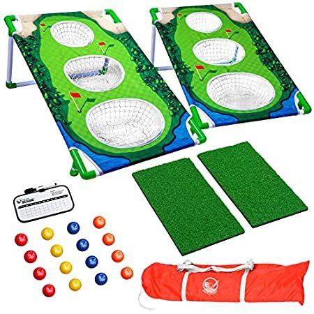 Gosports Battlechip 2 Match Backyard ゴルフ練習器具 Golf Battlechip Cornhole Game Includes 2 Chipping B07wkpklwj 欧州マート