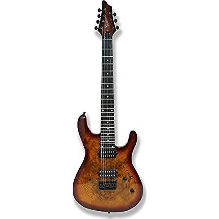 ランキング2021 Poplar Neck Maple Bolt_On Guitar Electric String 7 Wood t poplar (Burl Body エレキギター