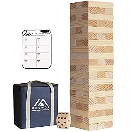 全国配送可 Megwoz Giant Tumble Tower 60 Pcs Stacking Timber Game With Dice Scoreboar ブルームバーグ Treasuregaragebali Com