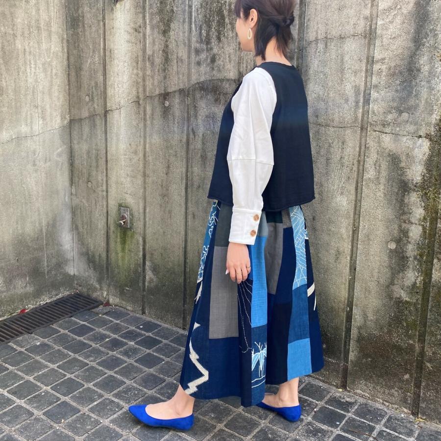 古布リメイクスカート】高木ふくえ作家一点物ミセス50代60代綿