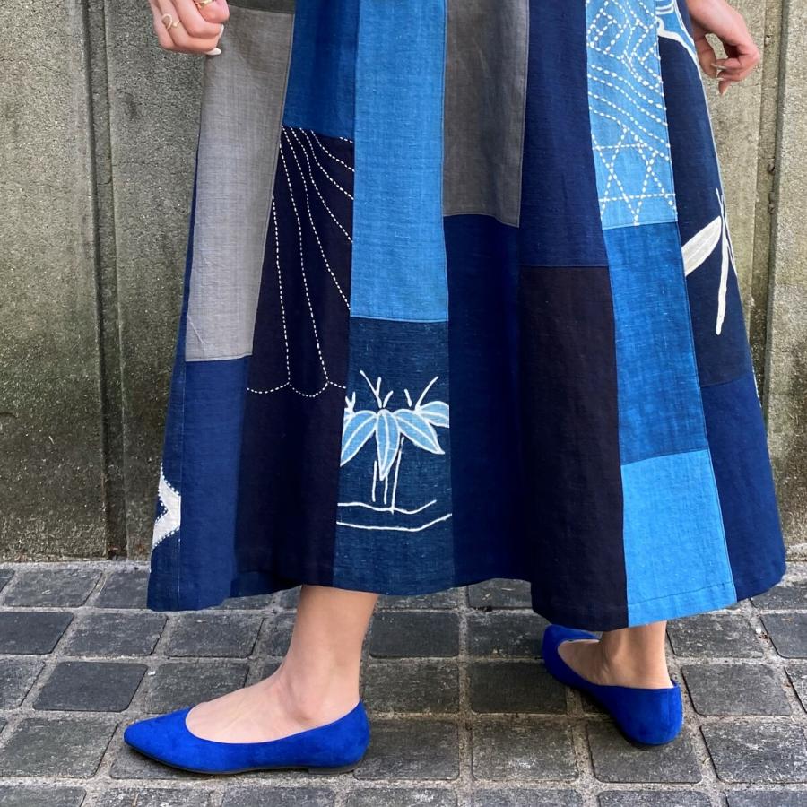 古布リメイクスカート】高木ふくえ作家一点物ミセス50代60代綿