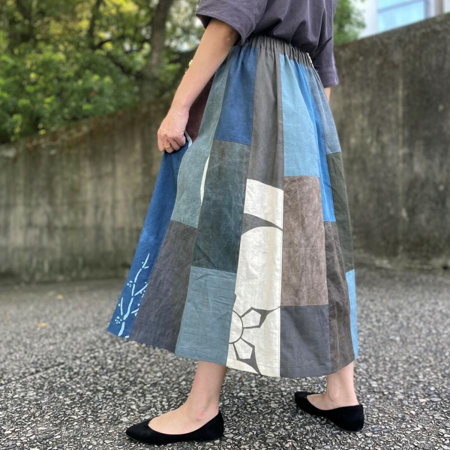 古布リメイクスカート】高木ふくえ作家一点物ミセス40代50代60代