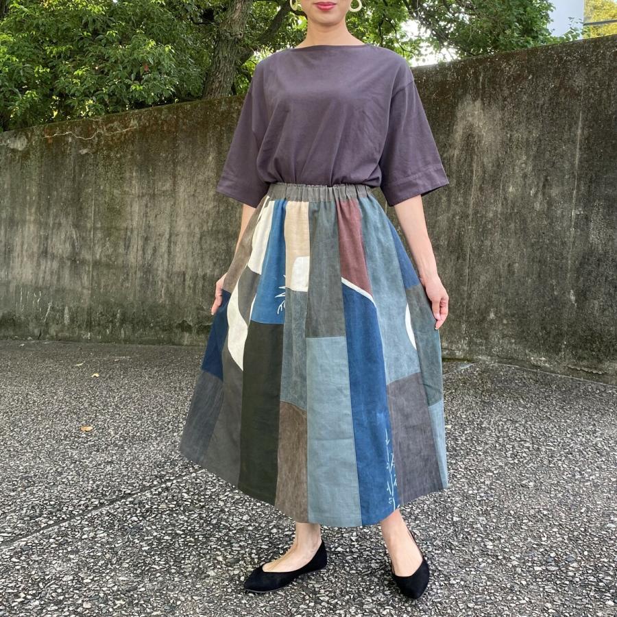 古布リメイクスカート】高木ふくえ作家一点物ミセス40代50代60代