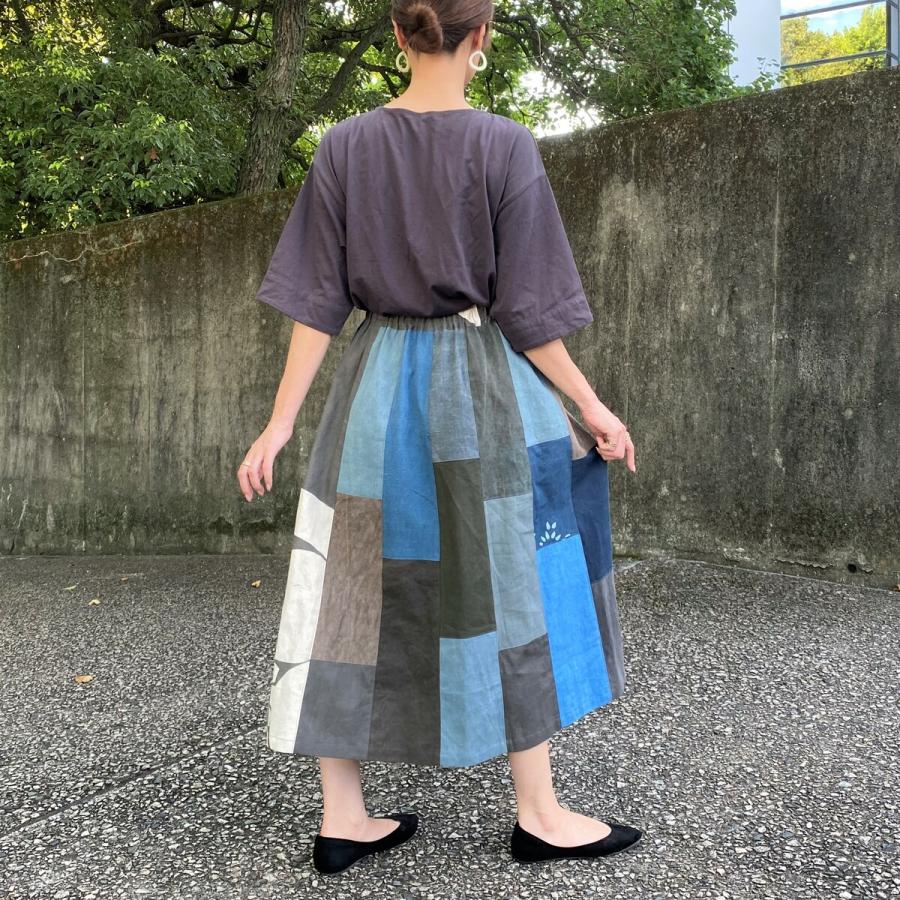古布リメイクスカート】高木ふくえ作家一点物ミセス40代50代60代