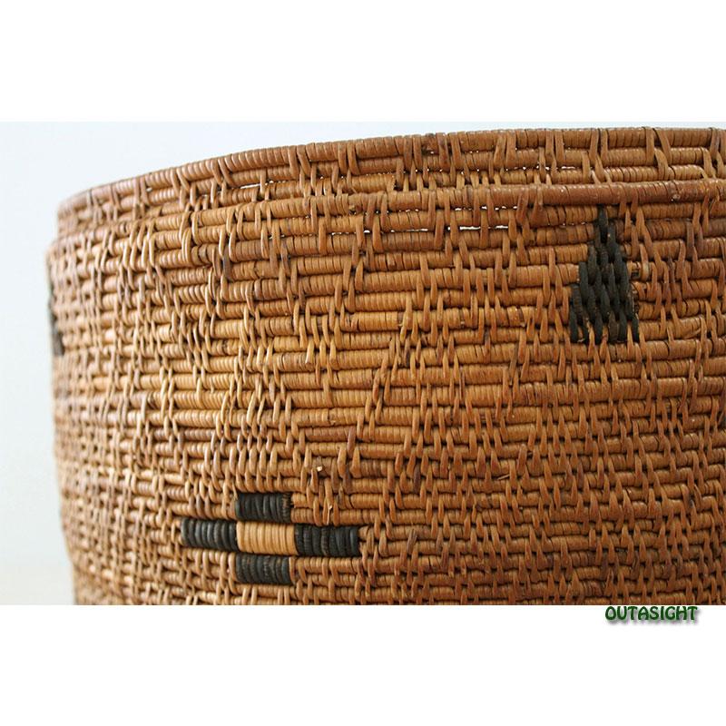 アタバスケット 円形蓋付き バリ島 INNB-19 : アウタサイト - 通販