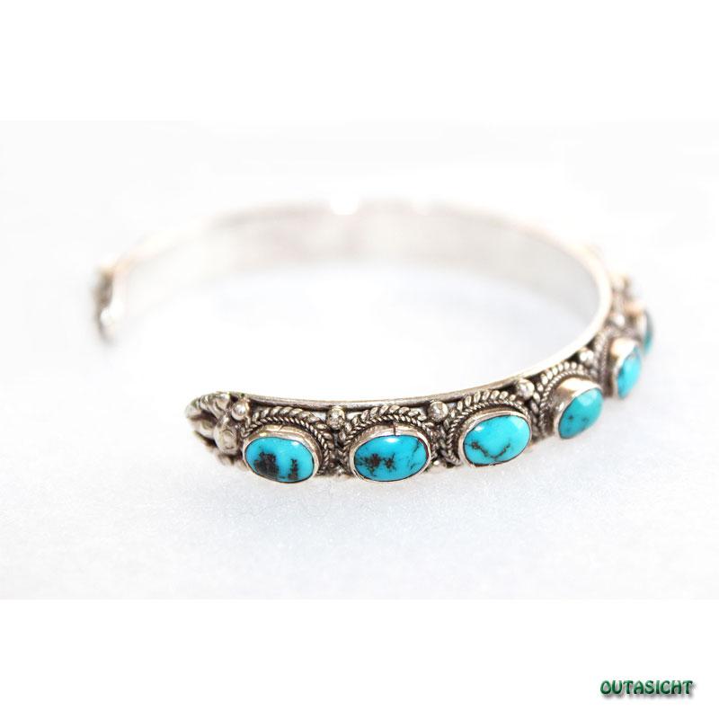 新品未使用YSL ターコイズレザーブレスレット