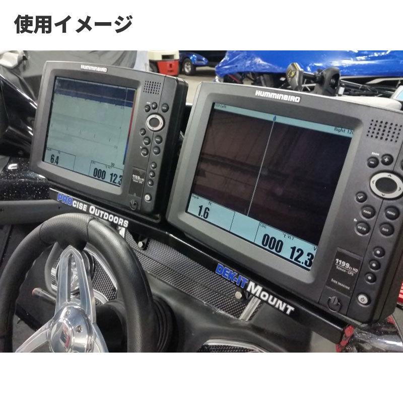 Dek-It 魚探マウント ダッシュボード取付 デュアル アルミ製 Dek-It 魚探マウント ダッシュボード取付 デュアル アルミ製