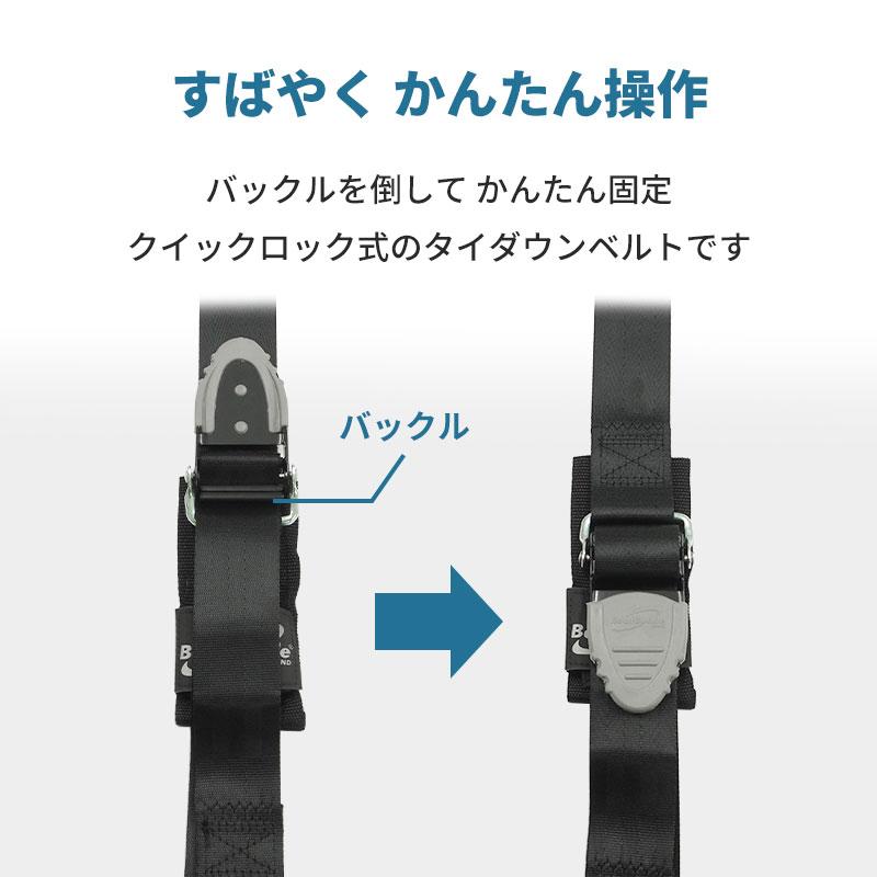 クイックロック式 ガンネル用タイダウンベルト 4m 両端キーパー付きS