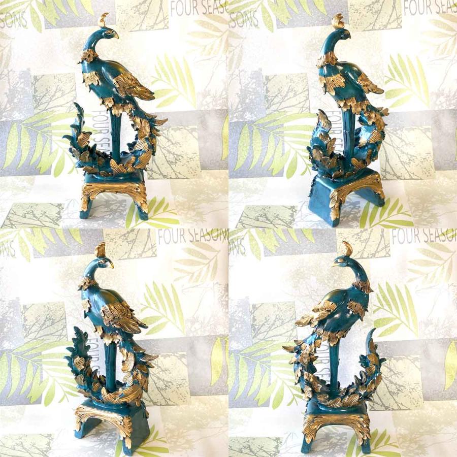 鳳凰 フェニックス 置物 中サイズ 29cm 金 青 インテリア 開運 鳳凰 フェニックス 置物 中サイズ 29cm 金 青 インテリア 開運