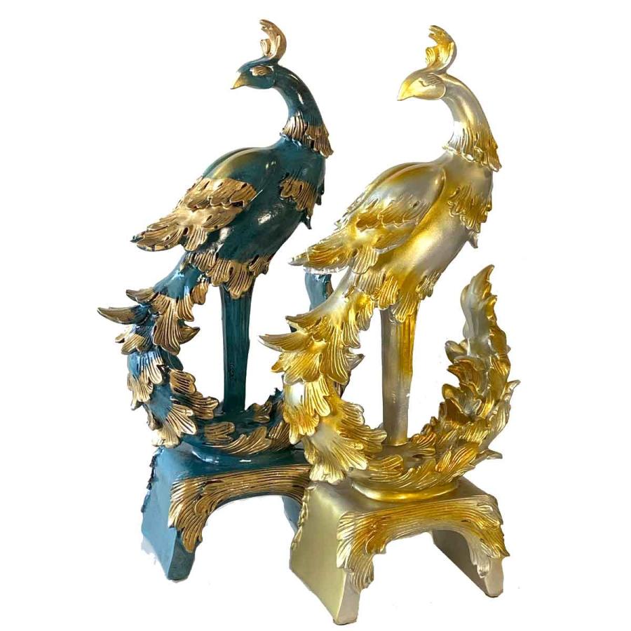 鳳凰 フェニックス 置物 中サイズ 29cm 金 青 インテリア 開運 鳳凰 フェニックス 置物 中サイズ 29cm 金 青 インテリア 開運
