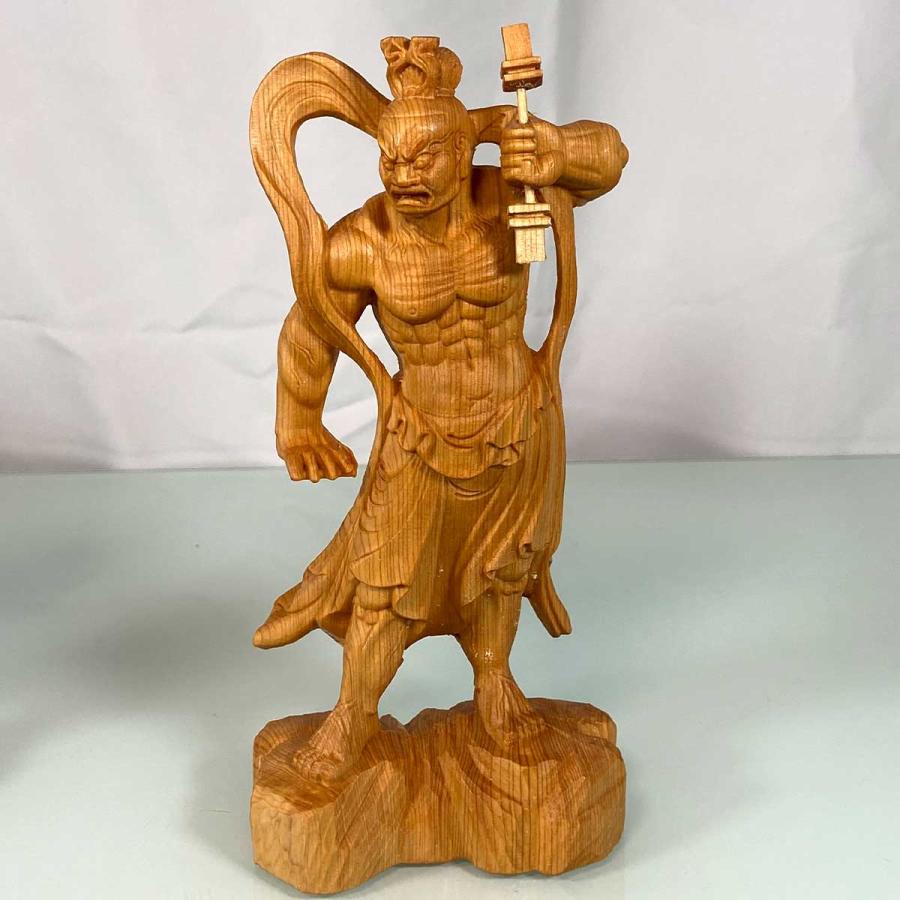 金剛力士像 仁王像 阿形 吽形 一対 仏像 20cm 天然木 手彫り 崖 金剛力士像 仁王像 阿形 吽形 一対 仏像 20cm 天然木 手彫り 崖