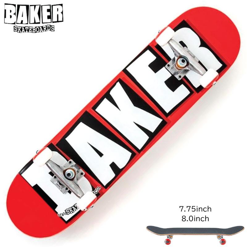 BAKER レッド 8.0 インチ スケートボード セット BAKER（ベイカー） デッキ コンプリート セット BAKER Brand Logo Red