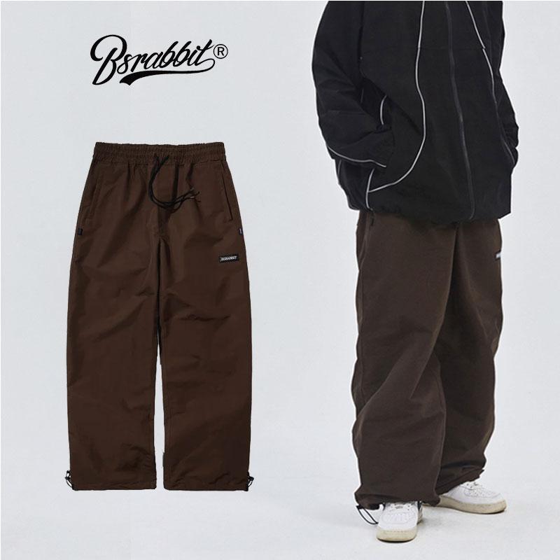 BSRABBIT ビエスラビット BASIC LOGO WIDE TRACK PANTS CHOCOLATE