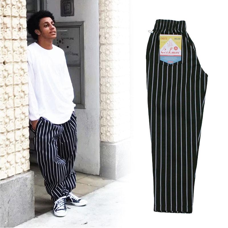 【美品】クックマンシェフパンツ　Lサイズ4点セット クックマン シェフパンツ Cookman Chef Pants Stripe Black ストライプ