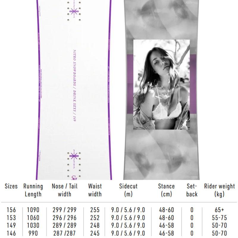 ナイトロ スノーボード  ドリンクセクシー NITRO SNOWBOARD OPTISYM×DRINK SEXY ツインチップ キャンバー アシメ パーク トリック 2023｜outdoorfreak｜02