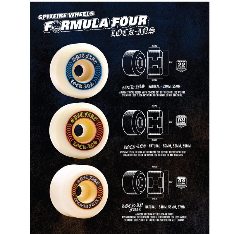 SPITFIRE LOCK-INS 52mm99D スケートボードウィール Amazon.com : Spitfire Wheels Formula Four Lock-Ins White / Blue